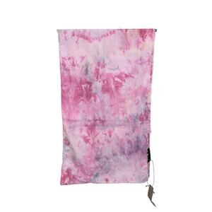 Ilana Wolf Tie Dye Wrap Neck Scarf OS Pink Watercolor Lightweight Cotton USA NEW